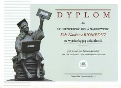05.10.2015 - Wyróżnienie dla KN BiomedUZ